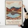 Lake District Railway Poster – 1930s LMS Travel Print, Vintage England Art