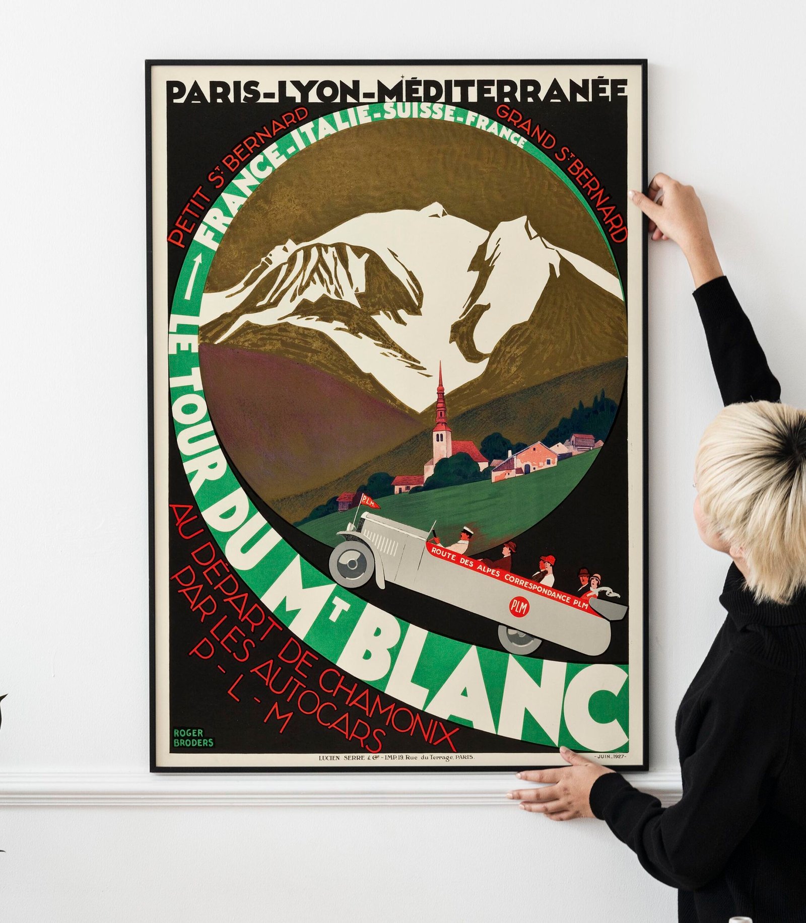 Le Tour du Mont Blanc 1927 Travel Poster – Vintage French Alps, Paris Lyon Méditerranée Railway, Alpine Skiing, Scenic Art Le Tour du Mont Blanc 1927 Travel Poster – Vintage French Alps, Paris Lyon Méditerranée Railway, Alpine Skiing, Scenic Art