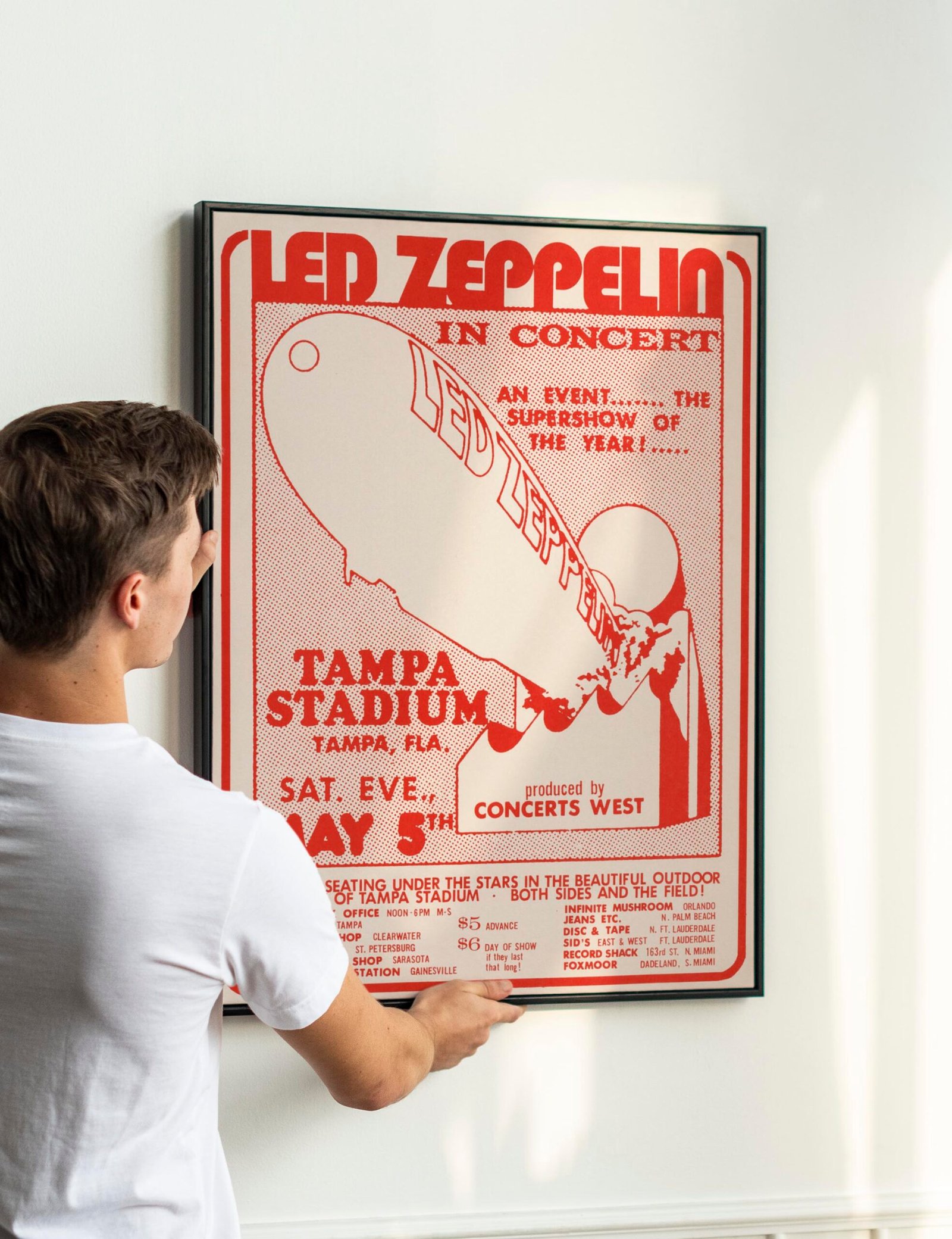 Led Zeppelin 1973 Tampa Concert Poster – Houses of the Holy Tour Print Led Zeppelin 1973 Tampa Concert Poster – Houses of the Holy Tour Print