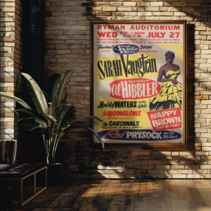 Retro Jazz Festival Poster – 1950s Sarah Vaughan & Muddy Waters Artwork