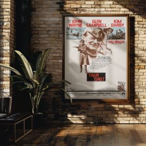 True Grit 1969 Film Poster – Classic Western Cinema Art, Vintage Cowboy Movie Print