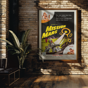 Mission Mars 1960 Film Poster – Vintage Sci-Fi Art, Classic Outer Space B-Movie Decor