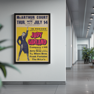 Vintage 1950s Judy Garland Poster – Rare Concert Art from McArthur Court