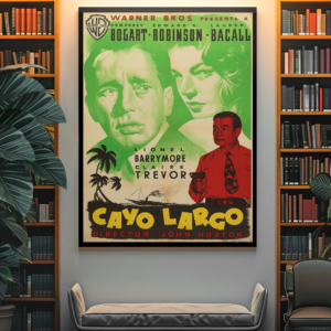 Key Largo Film Noir Poster – Vintage Crime Drama Wall Print
