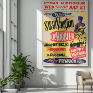 Retro Jazz Festival Poster – 1950s Sarah Vaughan & Muddy Waters Artwork
