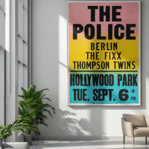 Vintage Pop Music Wall Print – Berlin & The Police Tour Poster