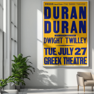 Duran Duran 1982 Concert Poster – Vintage New Wave Pop Rock Print