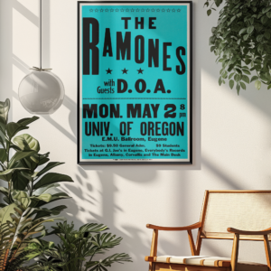 Ramones D.O.A. 1984 Concert Poster – Vintage Punk Rock Wall Art