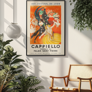 Leonetto Cappiello Vintage France Travel Poster – Festival de Lyon 1961 Tourism Art