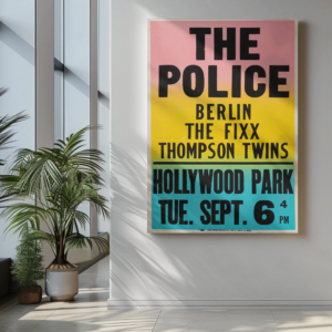 Vintage Pop Music Wall Print – Berlin & The Police Tour Poster