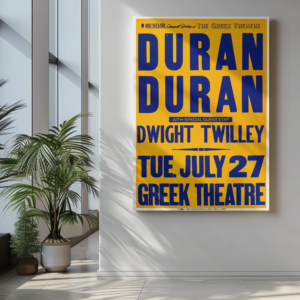 Duran Duran 1982 Concert Poster – Vintage New Wave Pop Rock Print