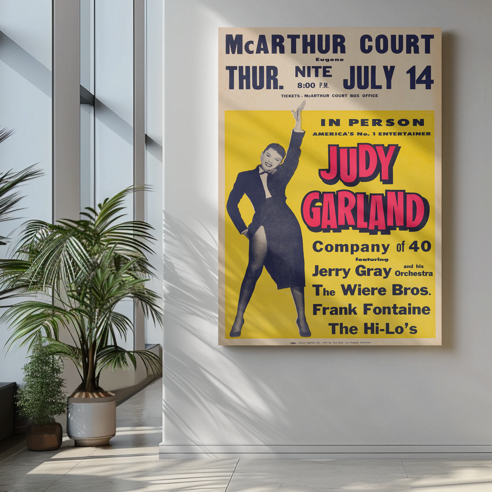Vintage 1950s Judy Garland Poster – Rare Concert Art from McArthur Court Vintage 1950s Judy Garland Poster – Rare Concert Art from McArthur Court