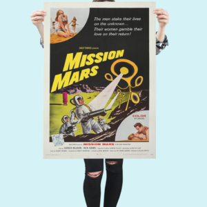Mission Mars 1960 Film Poster – Vintage Sci-Fi Art, Classic Outer Space B-Movie Decor