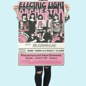 ELO 70s Rock Poster Electric Light Orchestra Vintage Wall Art