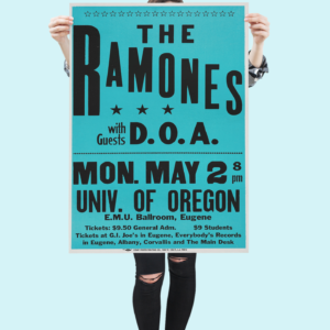 Ramones D.O.A. 1984 Concert Poster – Vintage Punk Rock Wall Art