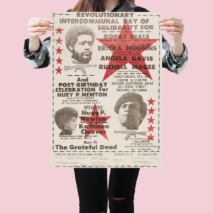 Vintage Civil Rights Movement Poster – 1971 Black Panther Protest, Huey Newton, Kathleen Cleaver