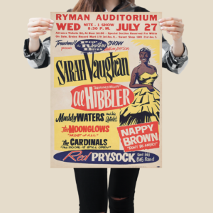 Retro Jazz Festival Poster – 1950s Sarah Vaughan & Muddy Waters Artwork