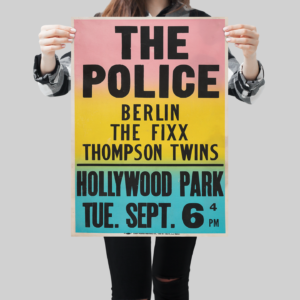 Vintage Pop Music Wall Print – Berlin & The Police Tour Poster