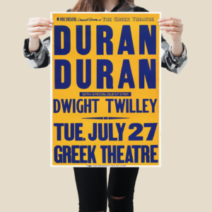 Duran Duran 1982 Concert Poster – Vintage New Wave Pop Rock Print