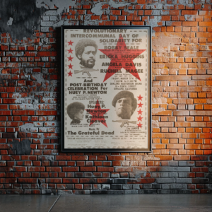 Vintage Civil Rights Movement Poster – 1971 Black Panther Protest, Huey Newton, Kathleen Cleaver