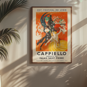 Leonetto Cappiello Vintage France Travel Poster – Festival de Lyon 1961 Tourism Art