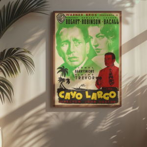 Key Largo Film Noir Poster – Vintage Crime Drama Wall Print