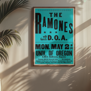 Ramones D.O.A. 1984 Concert Poster – Vintage Punk Rock Wall Art