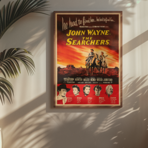 The Searchers Movie Poster Classic 50s Western, Retro John Wayne Film