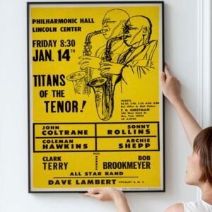 Historic Jazz Poster – Coltrane, Rollins, Shepp, Hawkins 1966 Performance