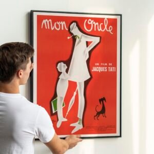 Vintage Jacques Tati Poster – Mon Oncle 1950s French Film Print