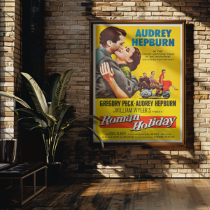 Classic Hollywood Poster – Roman Holiday 1953 Retro Movie