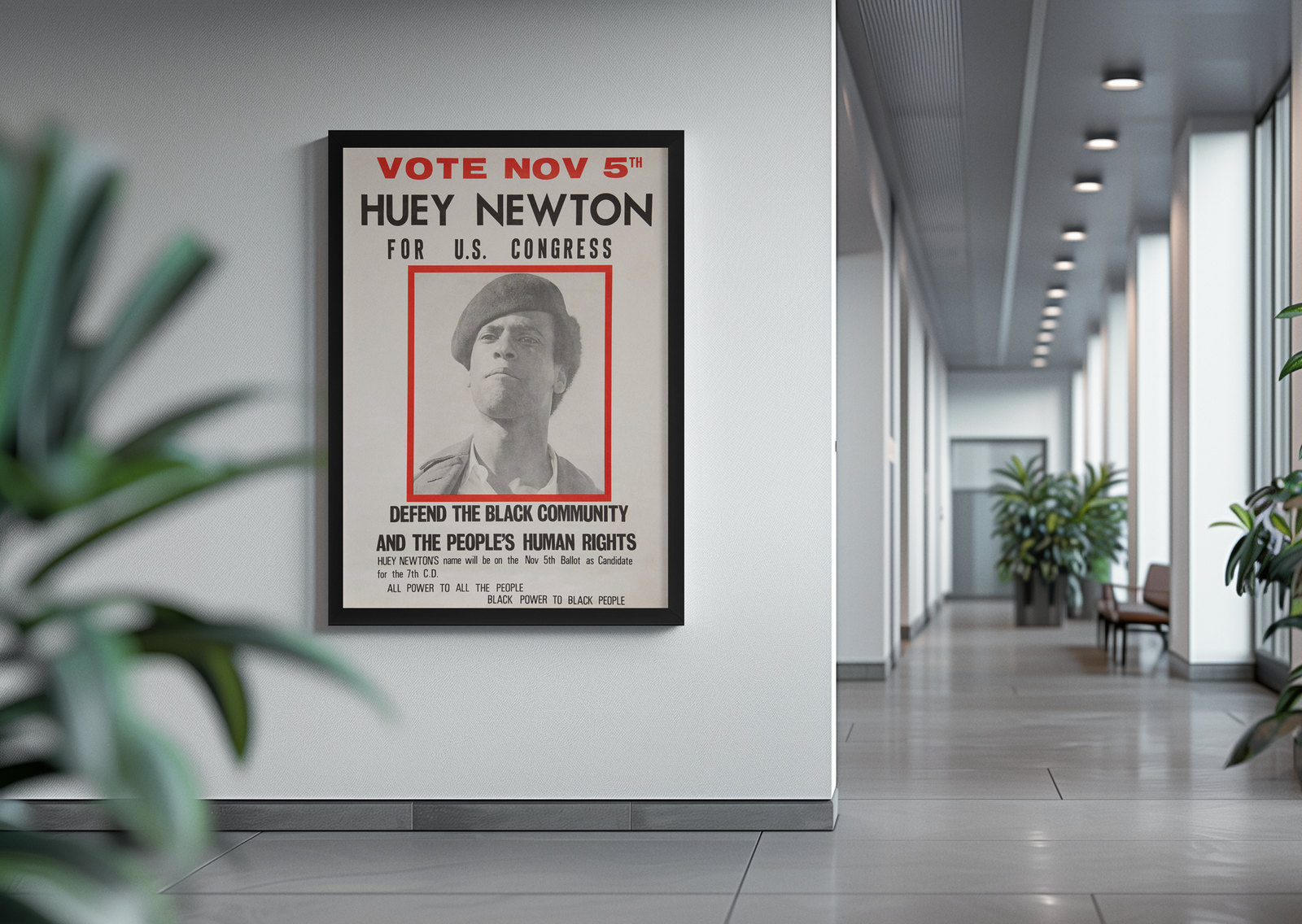 Huey Newton For U.S. Congress Poster 1968 - 60s Civil Rights Movement Huey Newton For U.S. Congress Poster 1968 - 60s Civil Rights Movement