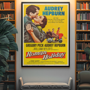 Classic Hollywood Poster – Roman Holiday 1953 Retro Movie