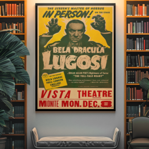 The Tell-Tale Heart Poster – Vintage Horror Star Bela Lugosi, Edgar Allan Poe Play