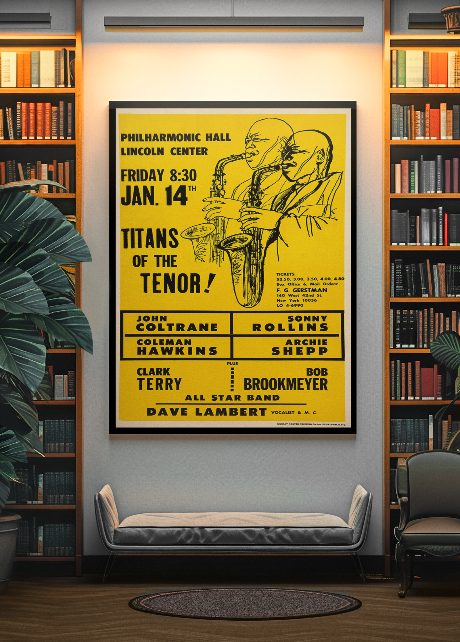 Historic Jazz Poster – Coltrane, Rollins, Shepp, Hawkins 1966 Performance Historic Jazz Poster – Coltrane, Rollins, Shepp, Hawkins 1966 Performance