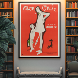 Vintage Jacques Tati Poster – Mon Oncle 1950s French Film Print