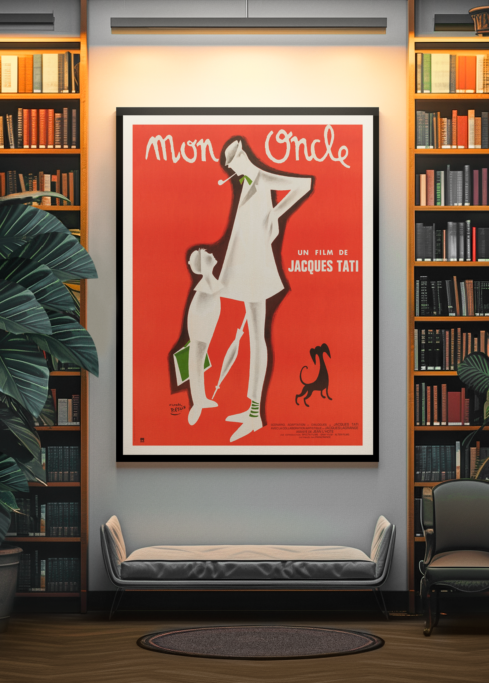 Vintage Jacques Tati Poster – Mon Oncle 1950s French Film Print Vintage Jacques Tati Poster – Mon Oncle 1950s French Film Print