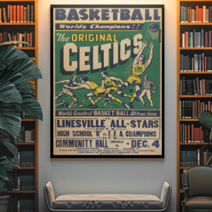 Celtics Basketball Poster 1936-38