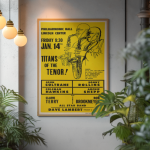 Historic Jazz Poster – Coltrane, Rollins, Shepp, Hawkins 1966 Performance