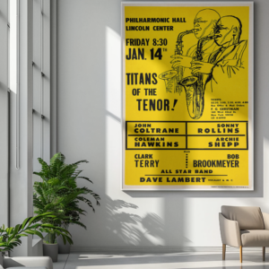 Historic Jazz Poster – Coltrane, Rollins, Shepp, Hawkins 1966 Performance
