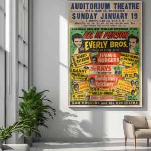 Buddy Holly & The Crickets, Everly Brothers, Eddie Cochran 1958 Concert Poster