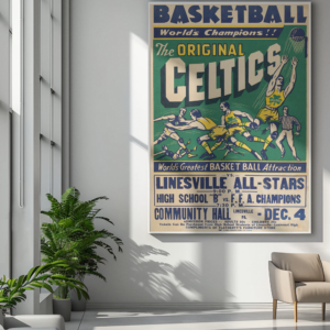 Celtics Basketball Poster 1936-38