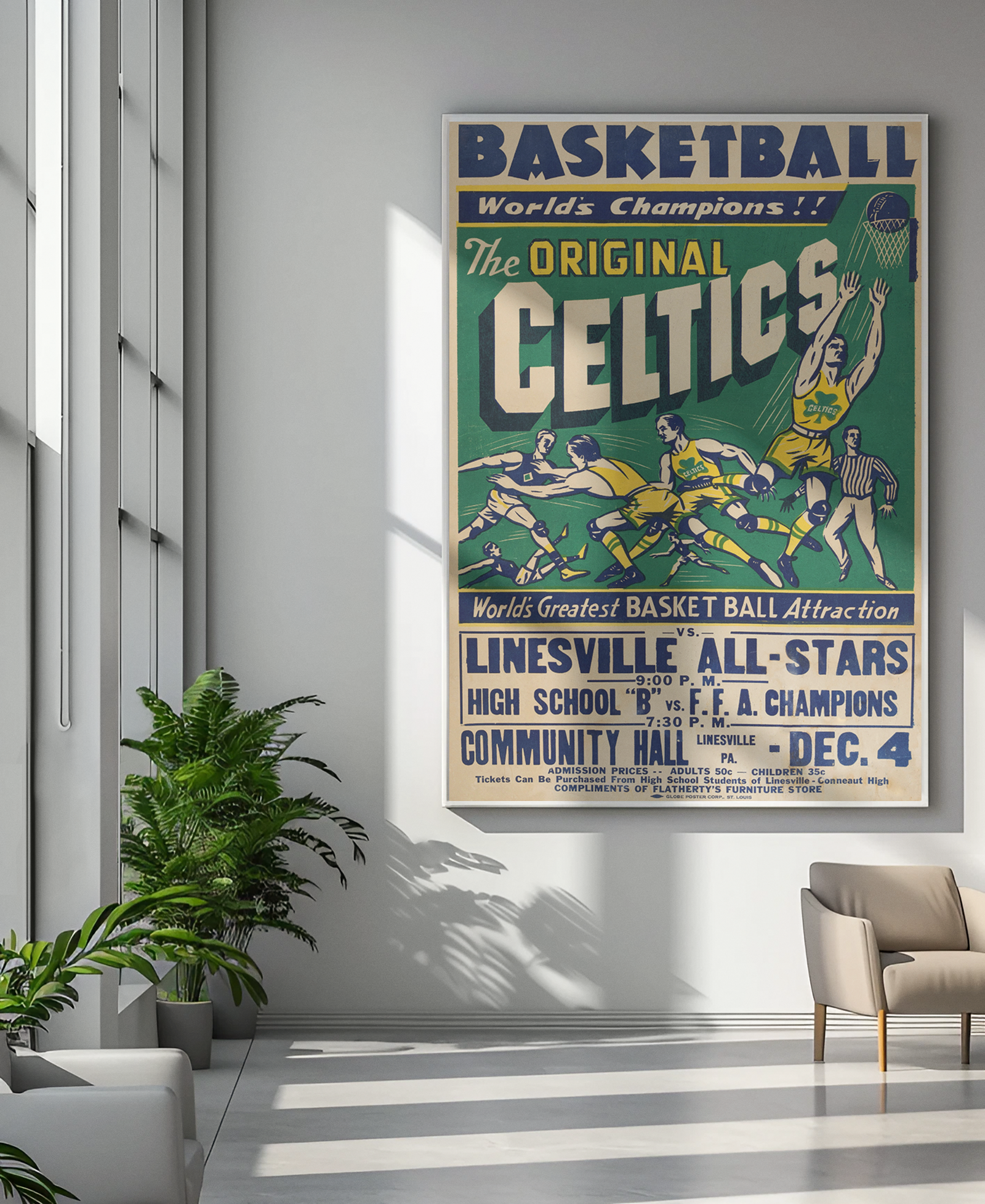 Celtics Basketball Poster 1936-38 "Original Celtics" Celtics Basketball Poster 1936-38 "Original Celtics"