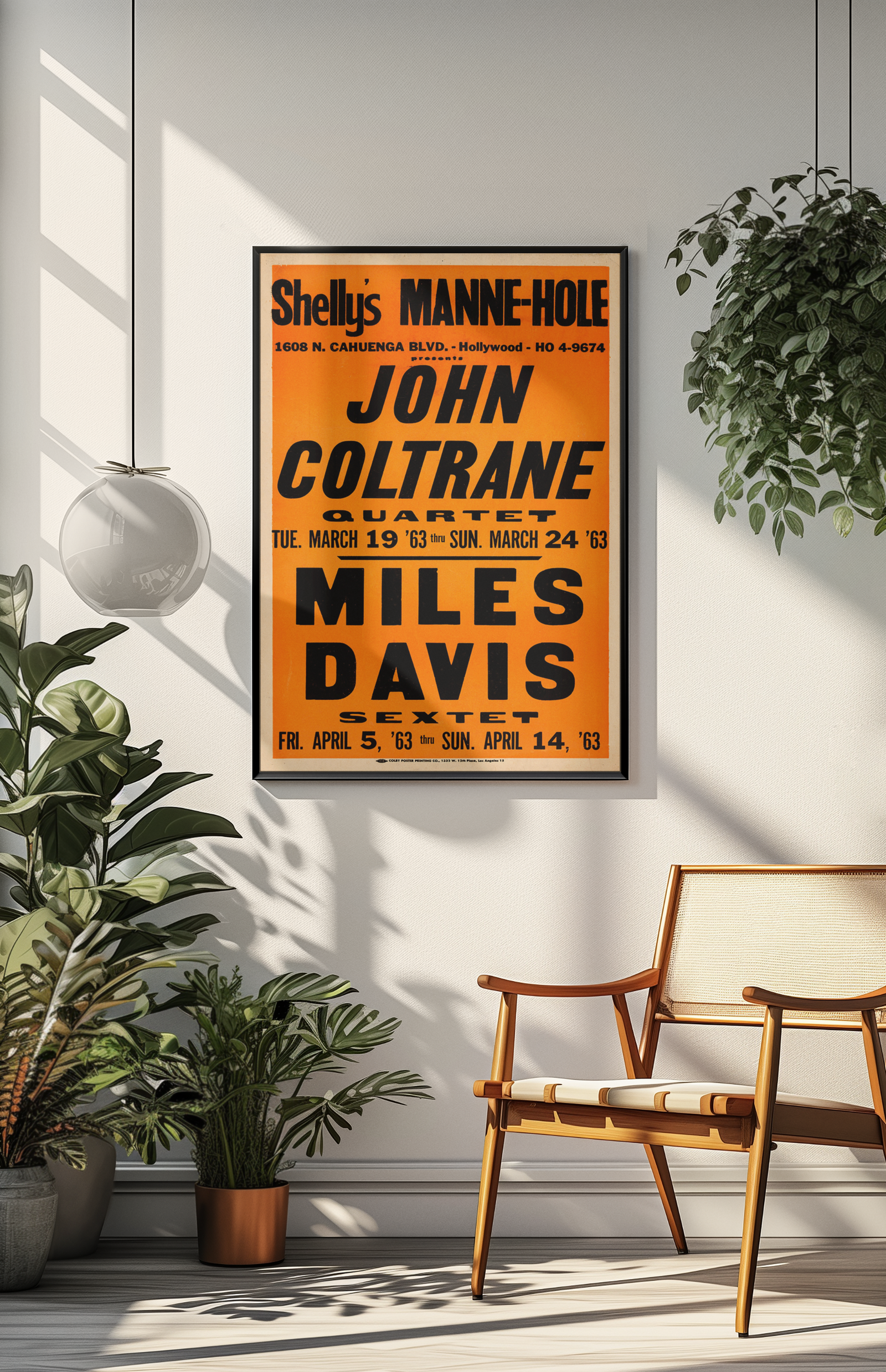 John Coltrane/Miles Davis Shelly's Manne-Hole Concert Poster 1963 John Coltrane/Miles Davis Shelly's Manne-Hole Concert Poster 1963