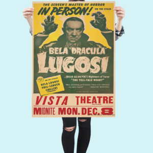 The Tell-Tale Heart Poster – Vintage Horror Star Bela Lugosi, Edgar Allan Poe Play