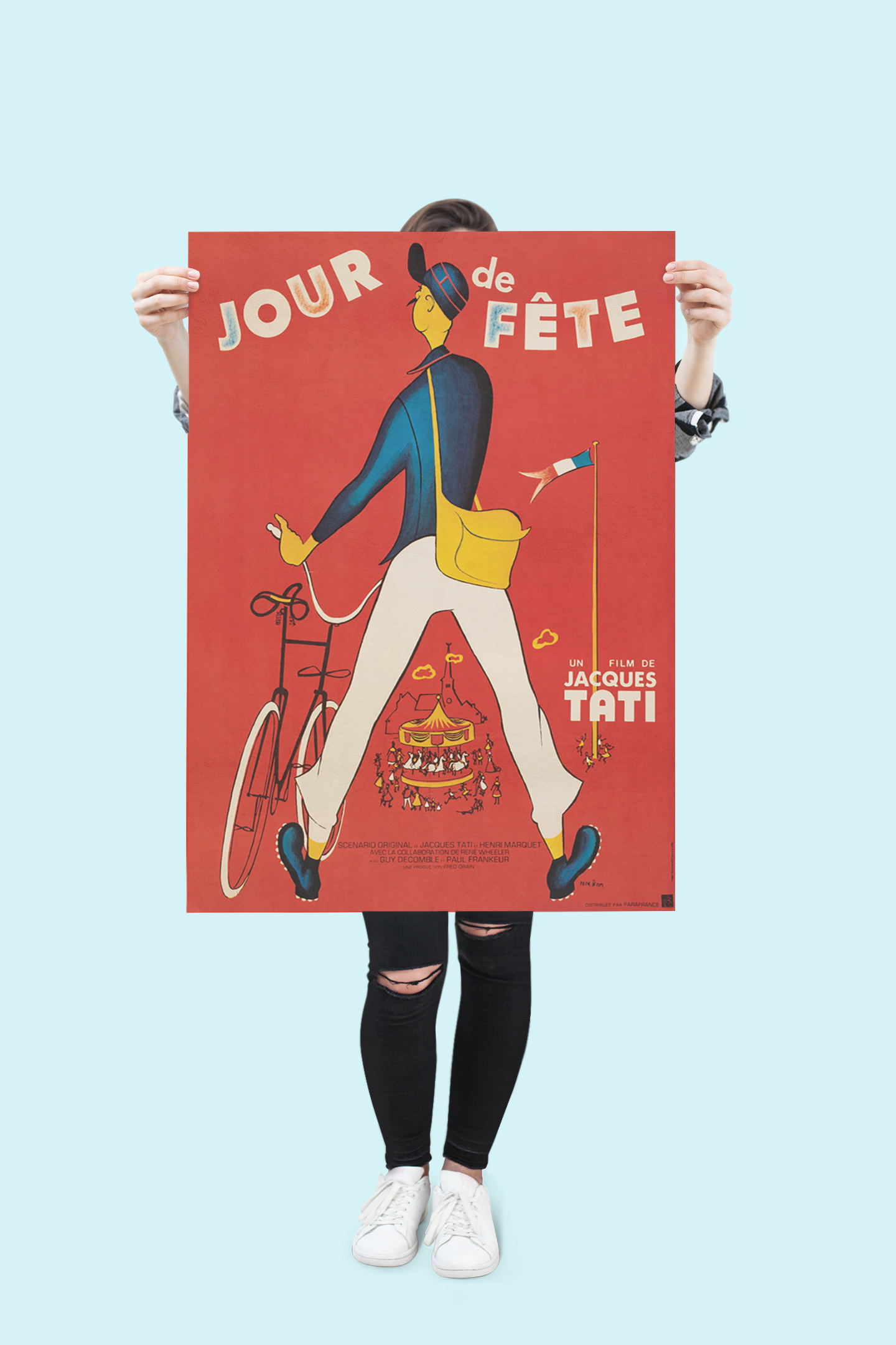 Jour de Fete 1949 - Jacques Tati French Movie Poster Jour de Fete 1949 - Jacques Tati French Movie Poster