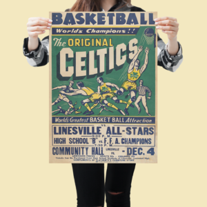 Celtics Basketball Poster 1936-38