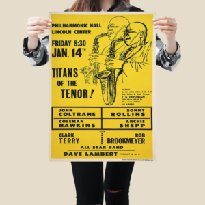 Historic Jazz Poster – Coltrane, Rollins, Shepp, Hawkins 1966 Performance