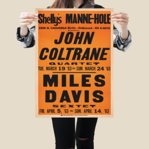 John Coltrane/Miles Davis Shelly's Manne-Hole Concert Poster 1963
