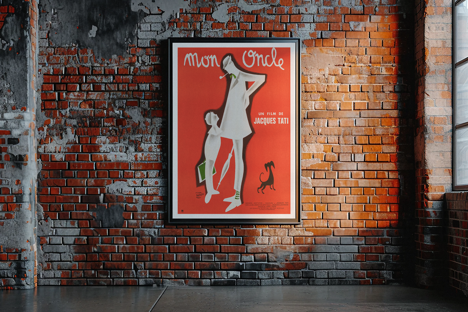 Vintage Jacques Tati Poster – Mon Oncle 1950s French Film Print Vintage Jacques Tati Poster – Mon Oncle 1950s French Film Print